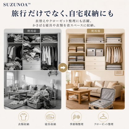 SUZUNOA™ 旅行用真空圧縮バッグセット