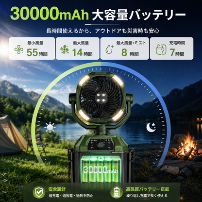 SUZUNOA™ MISTORA｜充電式ミスト搭載アウトドアファン